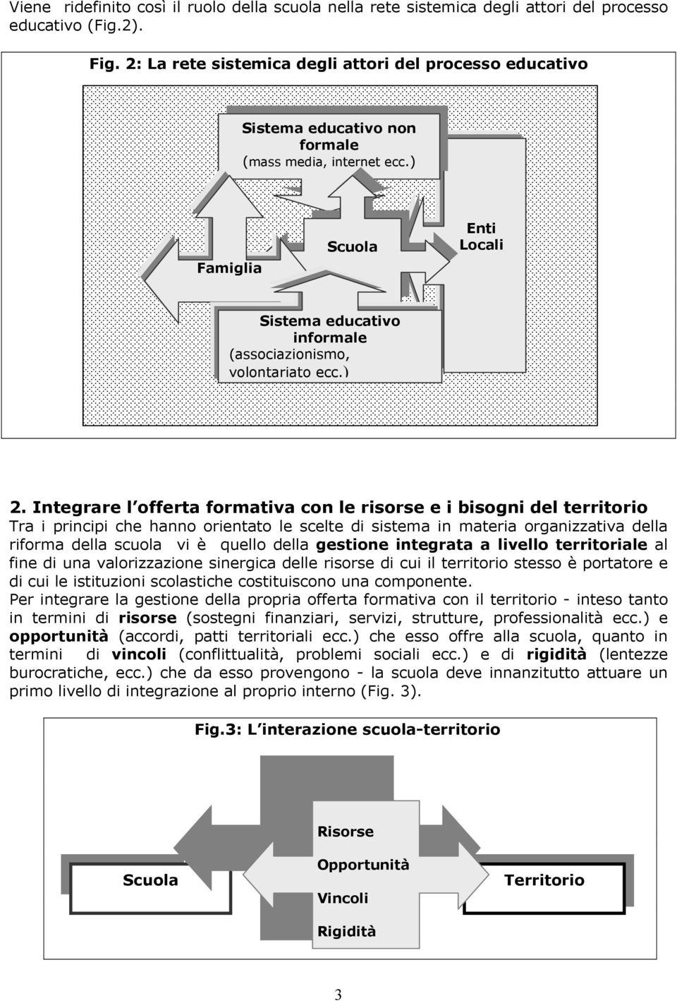 ) Famiglia Scuola Enti Locali Sistema educativo informale (associazionismo, volontariato ecc.) 2.