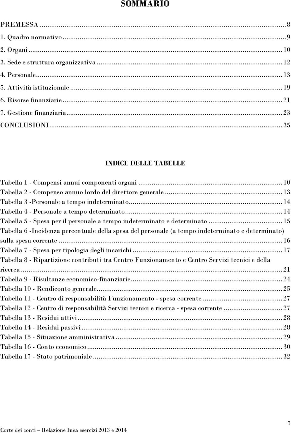 .. 13 Tabella 3 -Personale a tempo indeterminato... 14 Tabella 4 - Personale a tempo determinato... 14 Tabella 5 - Spesa per il personale a tempo indeterminato e determinato.