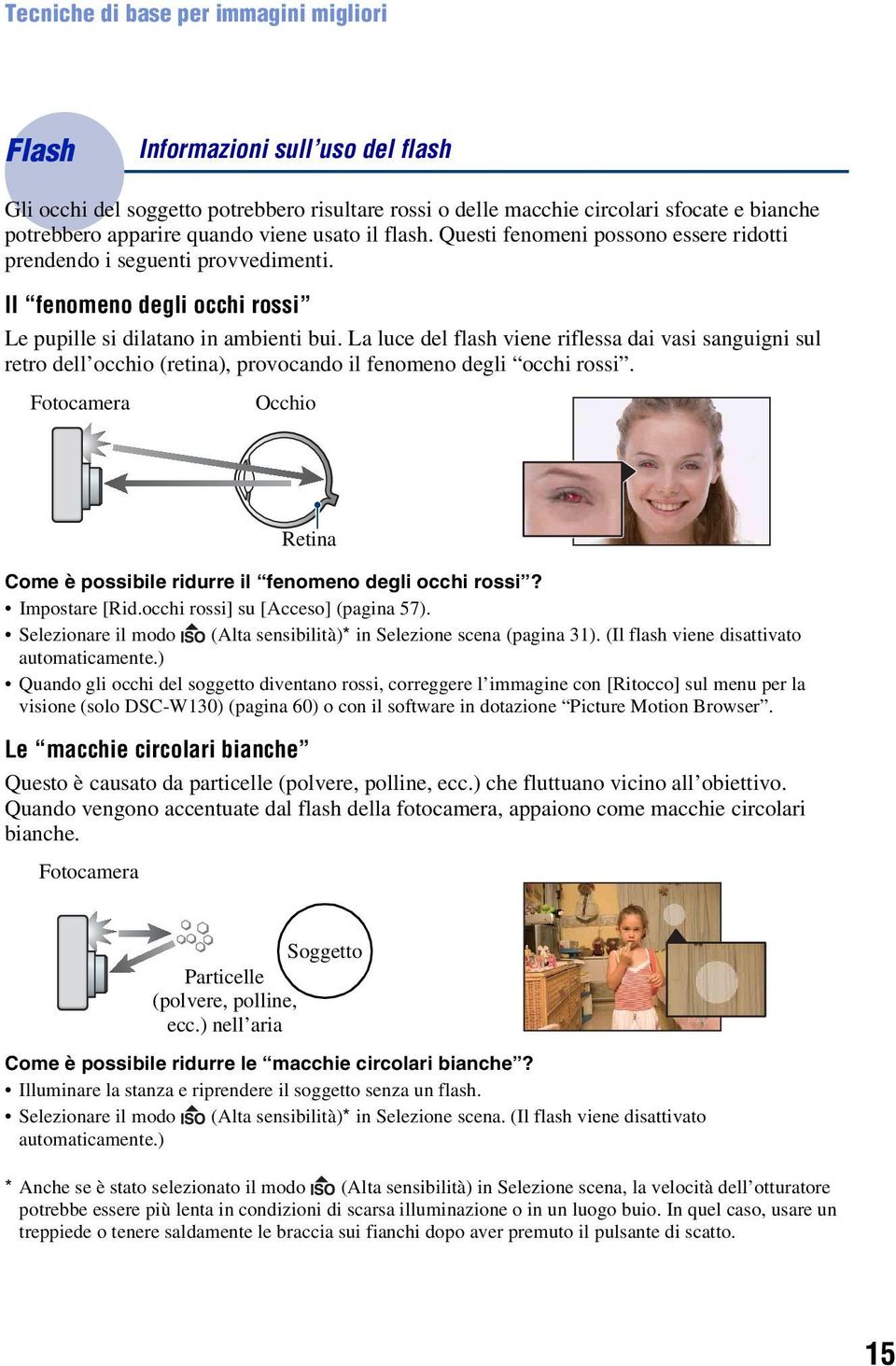 La luce del flash viene riflessa dai vasi sanguigni sul retro dell occhio (retina), provocando il fenomeno degli occhi rossi. Fotocamera Occhio Come è possibile ridurre il fenomeno degli occhi rossi?
