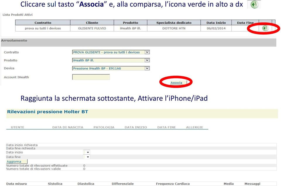 alto a dx Raggiunta la schermata