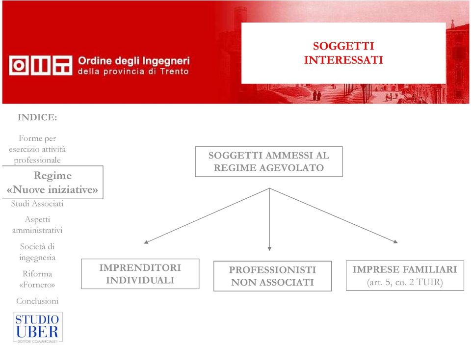 SOGGETTI AMMESSI AL REGIME AGEVOLATO