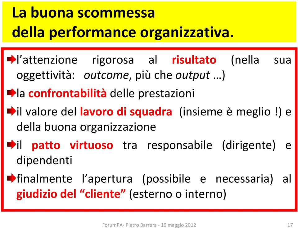 confrontabilità delle prestazioni il valore del lavoro di squadra (insieme è meglio!