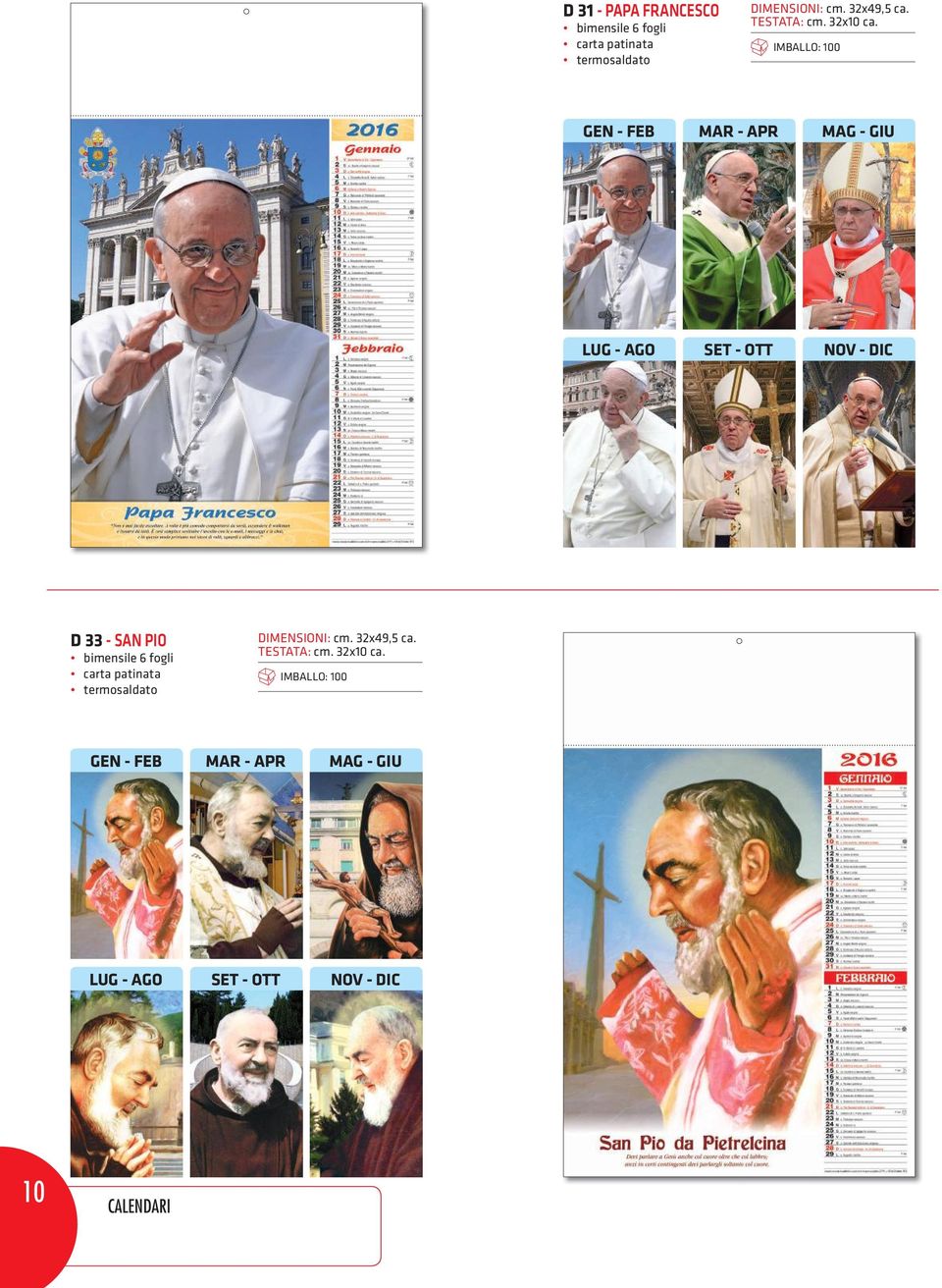 33 - SAN PIO GEN - FEB MAR - APR MAG - GIU