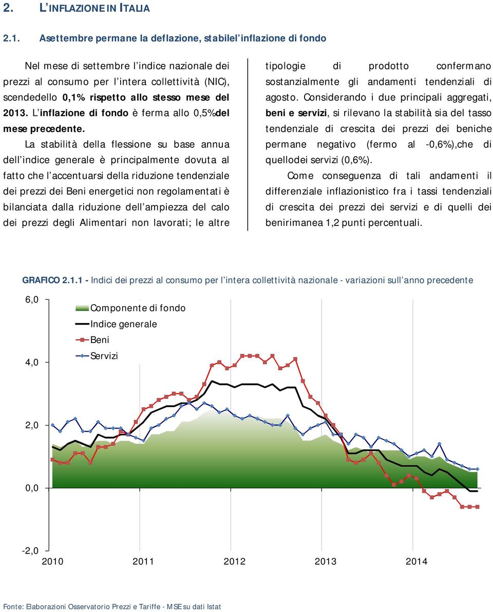 mese del 2013. L inflazione di fondo è ferma allo 0,5%del mese precedente.