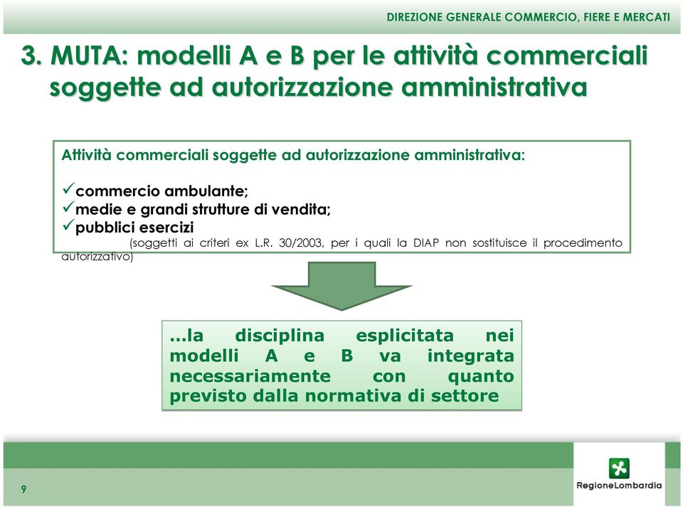 esercizi (soggetti ai criteri ex L.R.