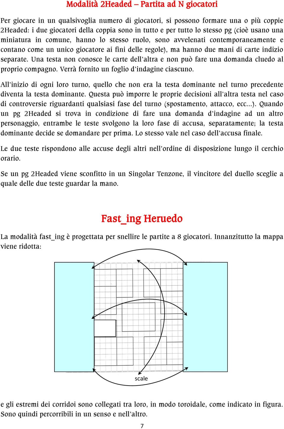 separate. Una testa non conosce le carte dell altra e non può fare una domanda cluedo al proprio compagno. Verrà fornito un foglio d indagine ciascuno.