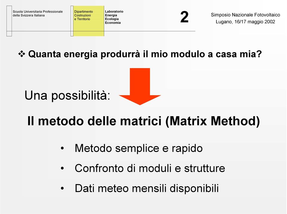 (Matrix Method) Metodo semplice e rapido