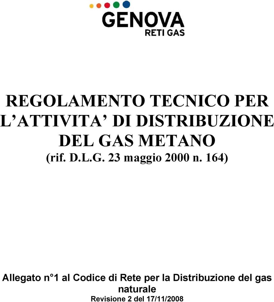 164) Allegato n 1 al Codice di Rete per la