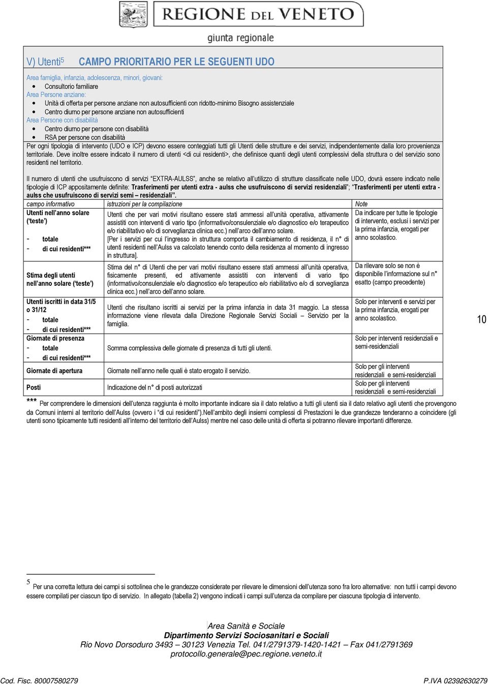 disabilità Per ogni tipologia di intervento ( e ) devono essere conteggiati tutti gli Utenti delle strutture e dei servizi, indipendentemente dalla loro provenienza territoriale.