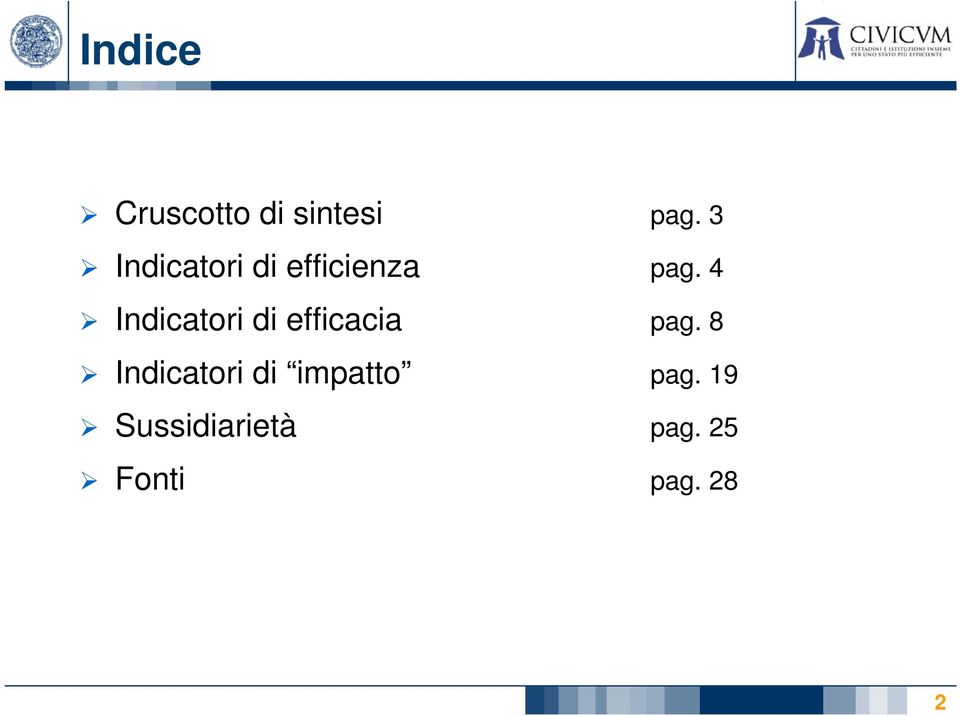 4 Indicatri di efficacia pag.