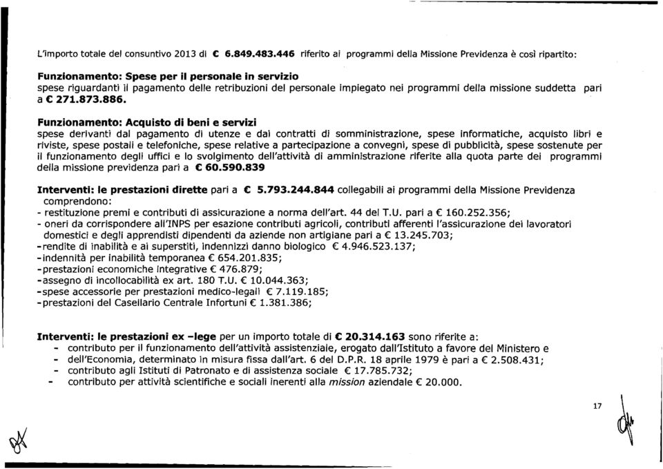 programmi della missione suddetta pari a C 271.873.886.