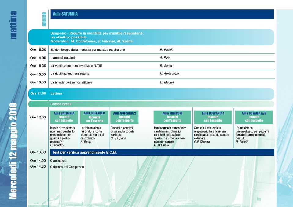 Papi R. Scala N. Ambrosino U. Meduri Ore 11.00 Ore 12.