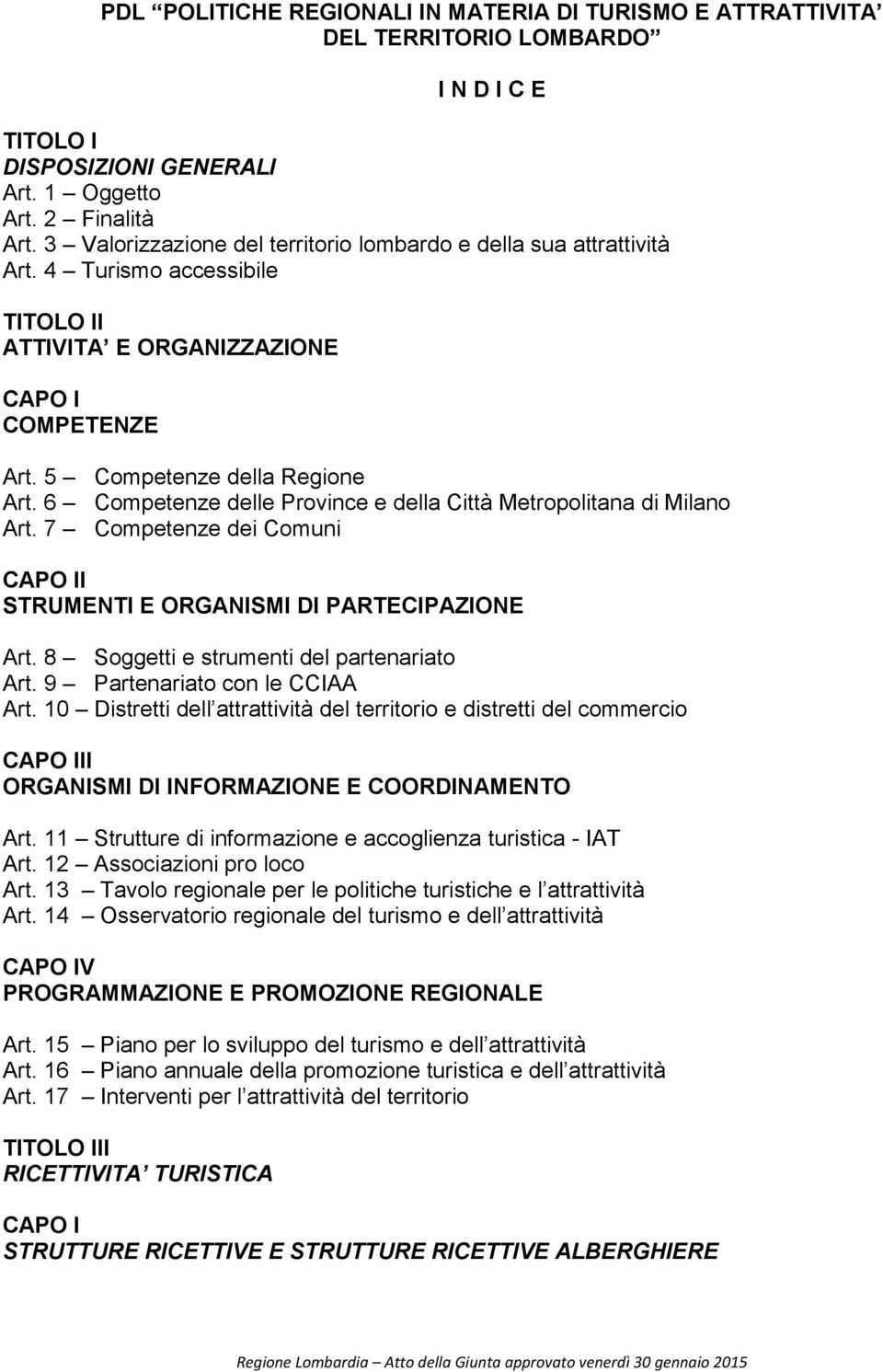 6 Competenze delle Province e della Città Metropolitana di Milano Art. 7 Competenze dei Comuni CAPO II STRUMENTI E ORGANISMI DI PARTECIPAZIONE Art. 8 Soggetti e strumenti del partenariato Art.