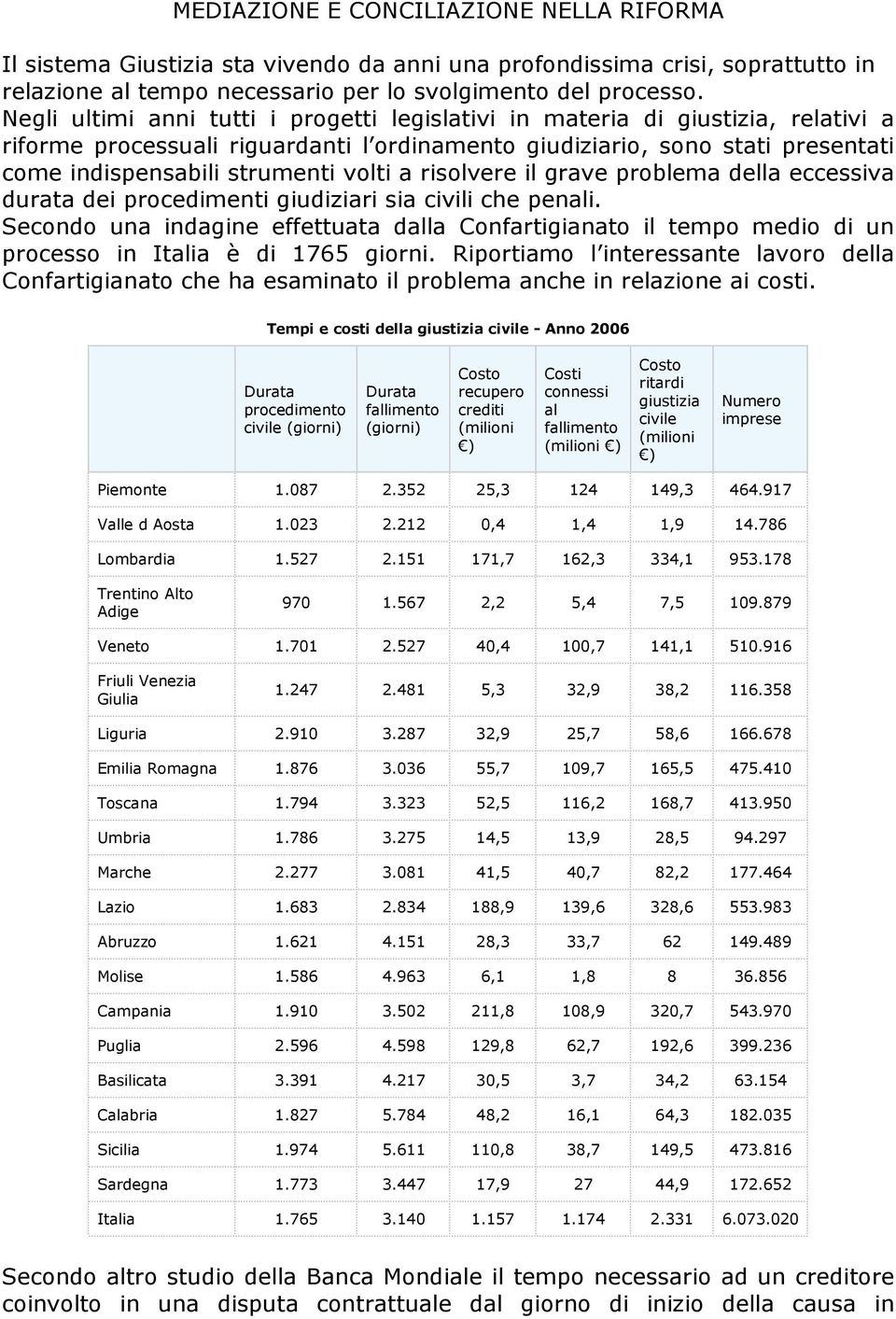 a risolvere il grave problema della eccessiva durata dei procedimenti giudiziari sia civili che penali.