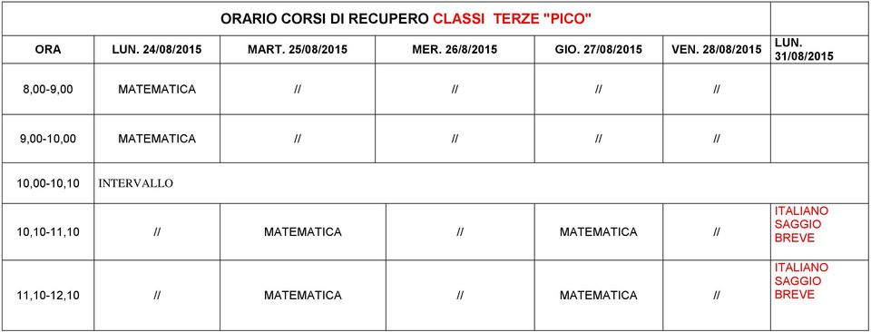 25/08/2015 MER. 26/8/2015 GIO.