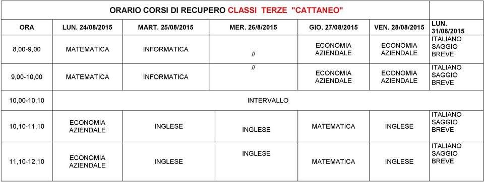 25/08/2015 MER. 26/8/2015 GIO.