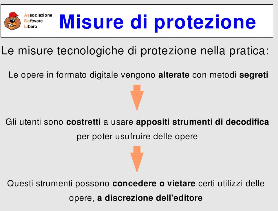 usare appositi strumenti di decodifica per poter usufruire delle opere Questi