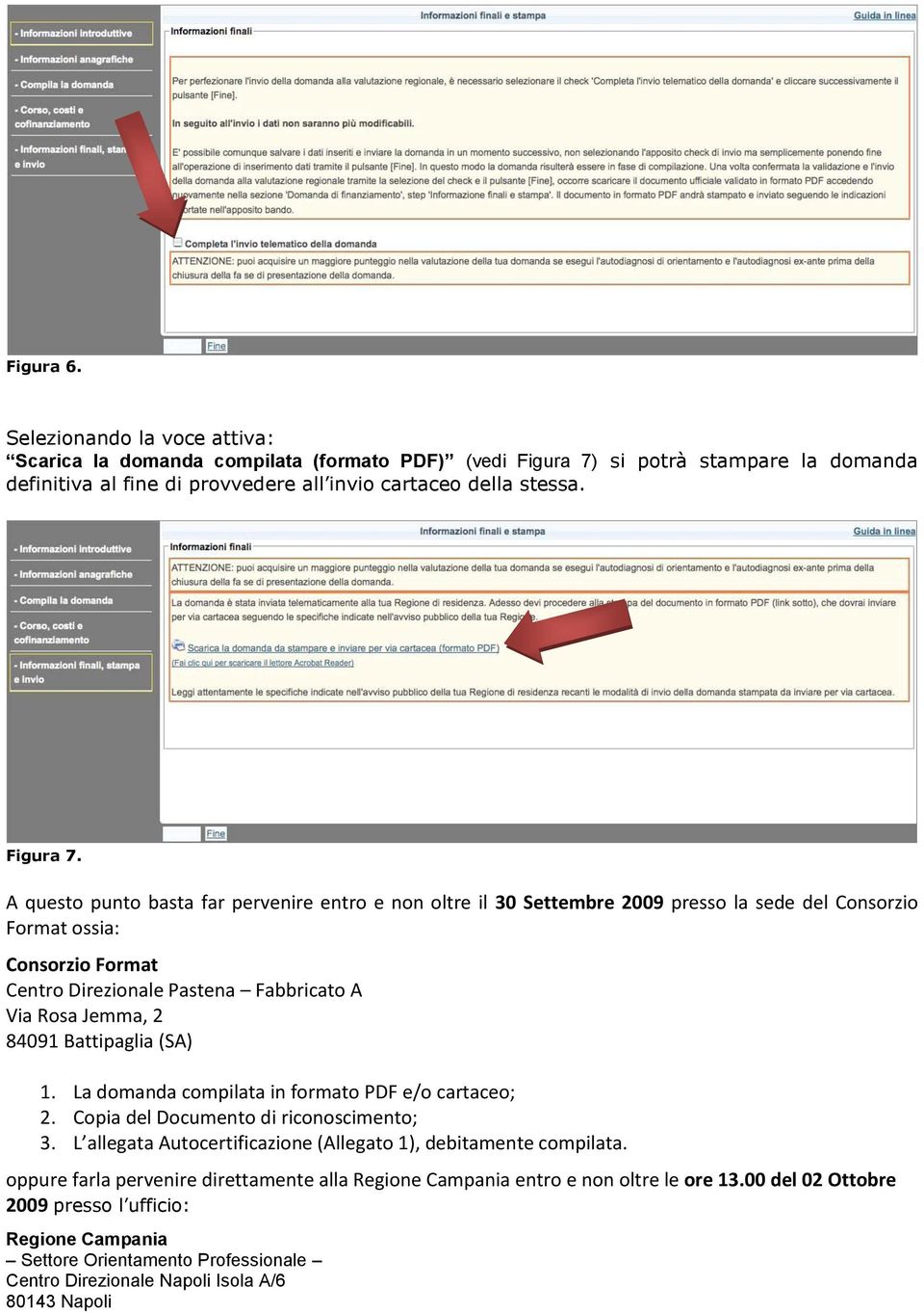 A questo punto basta far pervenire entro e non oltre il 30 Settembre 2009 presso la sede del Consorzio Format ossia: Consorzio Format Centro Direzionale Pastena Fabbricato A Via Rosa Jemma, 2 84091