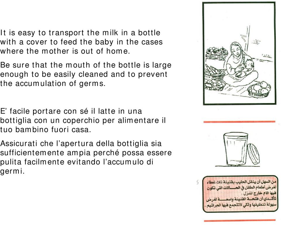 E facile portare con sé il latte in una bottiglia con un coperchio per alimentare il tuo bambino fuori casa.