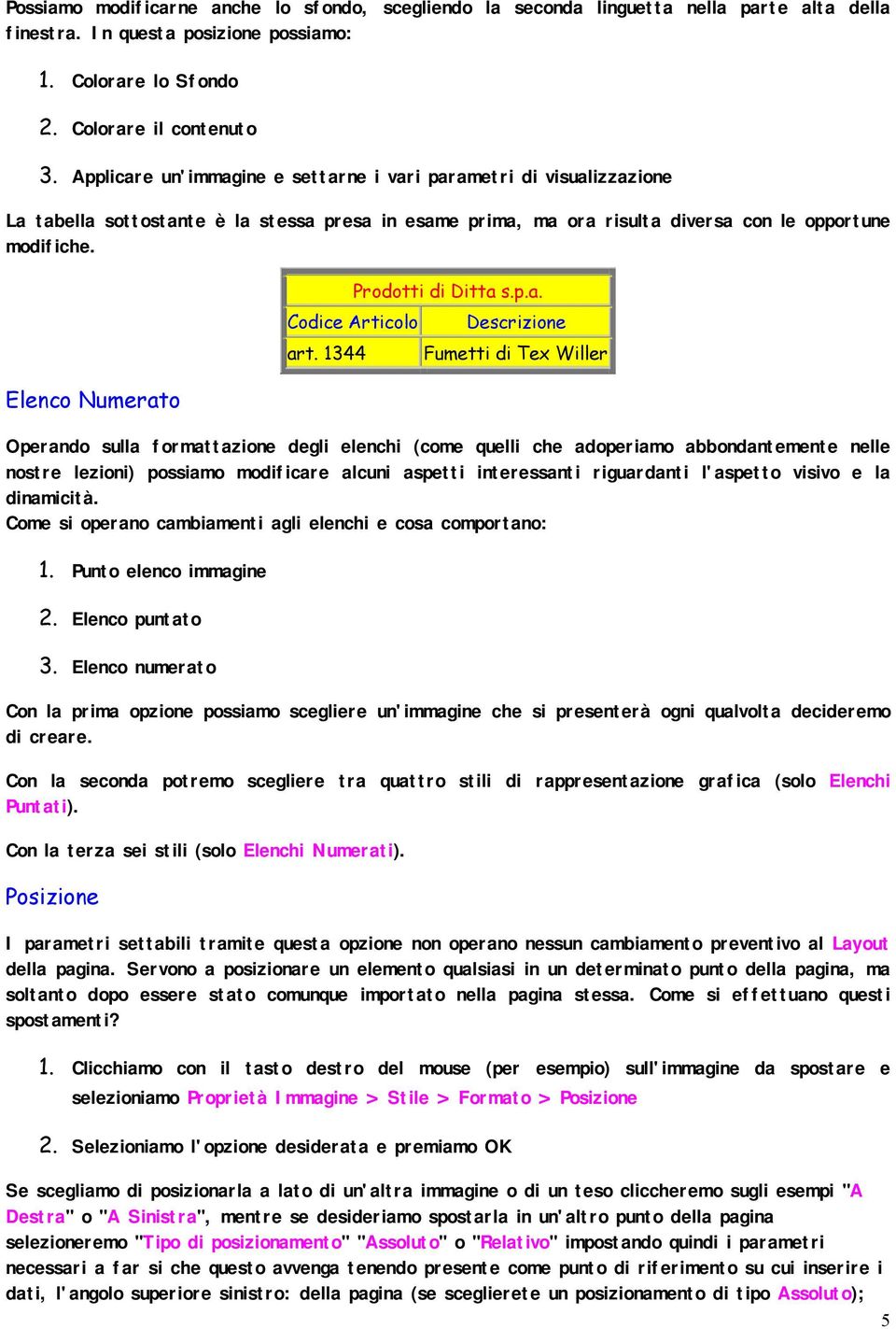 Elenco Numerato Prodotti di Ditta s.p.a. Codice Articolo Descrizione art.