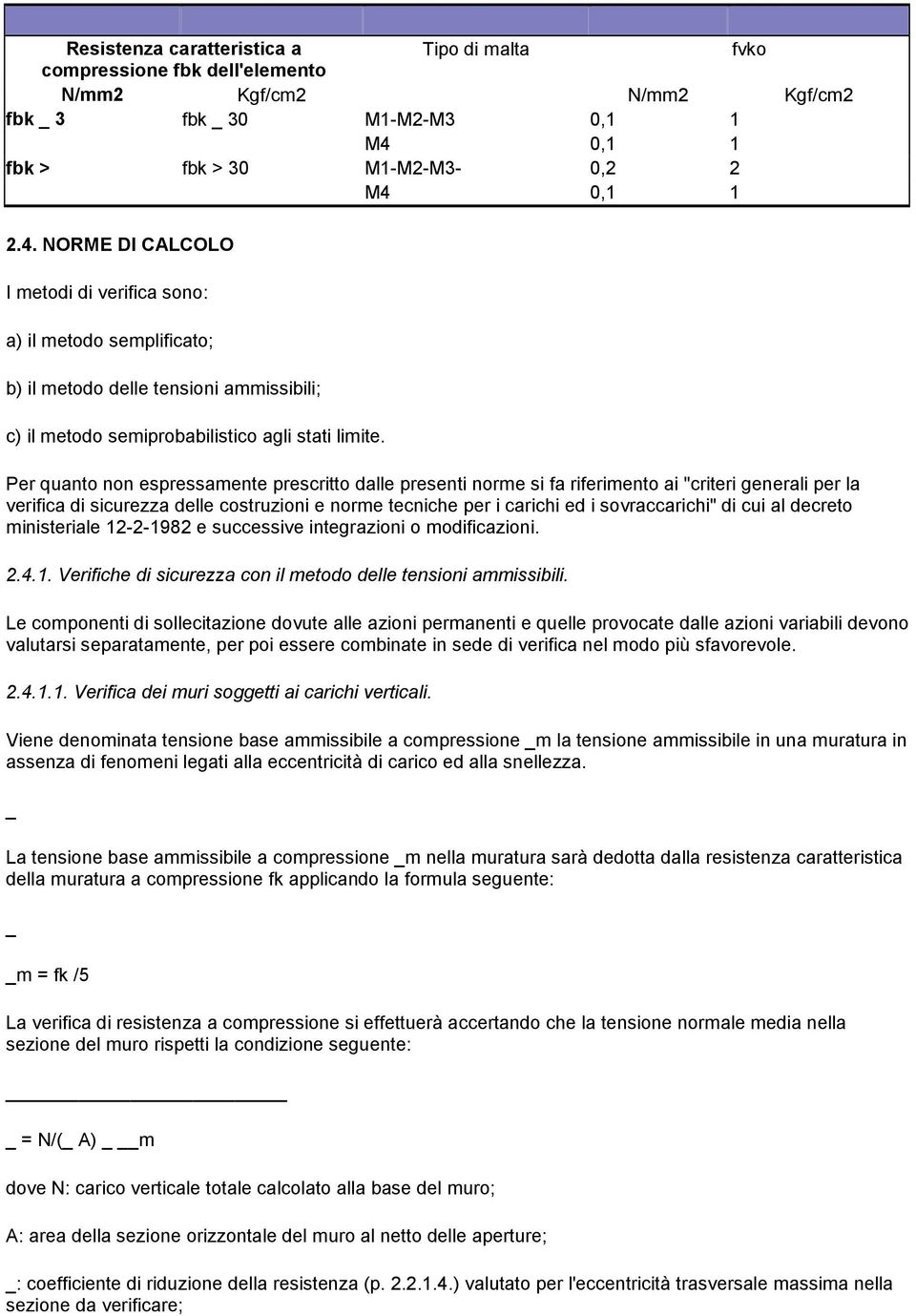 Per quanto non espressamente prescritto dalle presenti norme si fa riferimento ai "criteri generali per la verifica di sicurezza delle costruzioni e norme tecniche per i carichi ed i sovraccarichi"