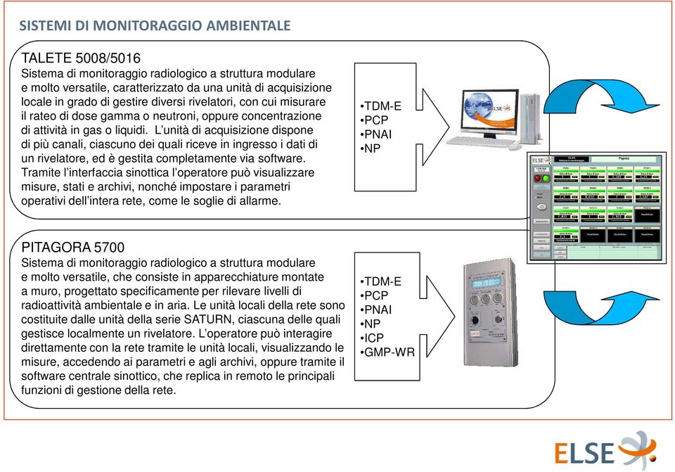 L unità di acquisizione dispone di più canali, ciascuno dei quali riceve in ingresso i dati di un rivelatore, ed è gestita completamente via software.