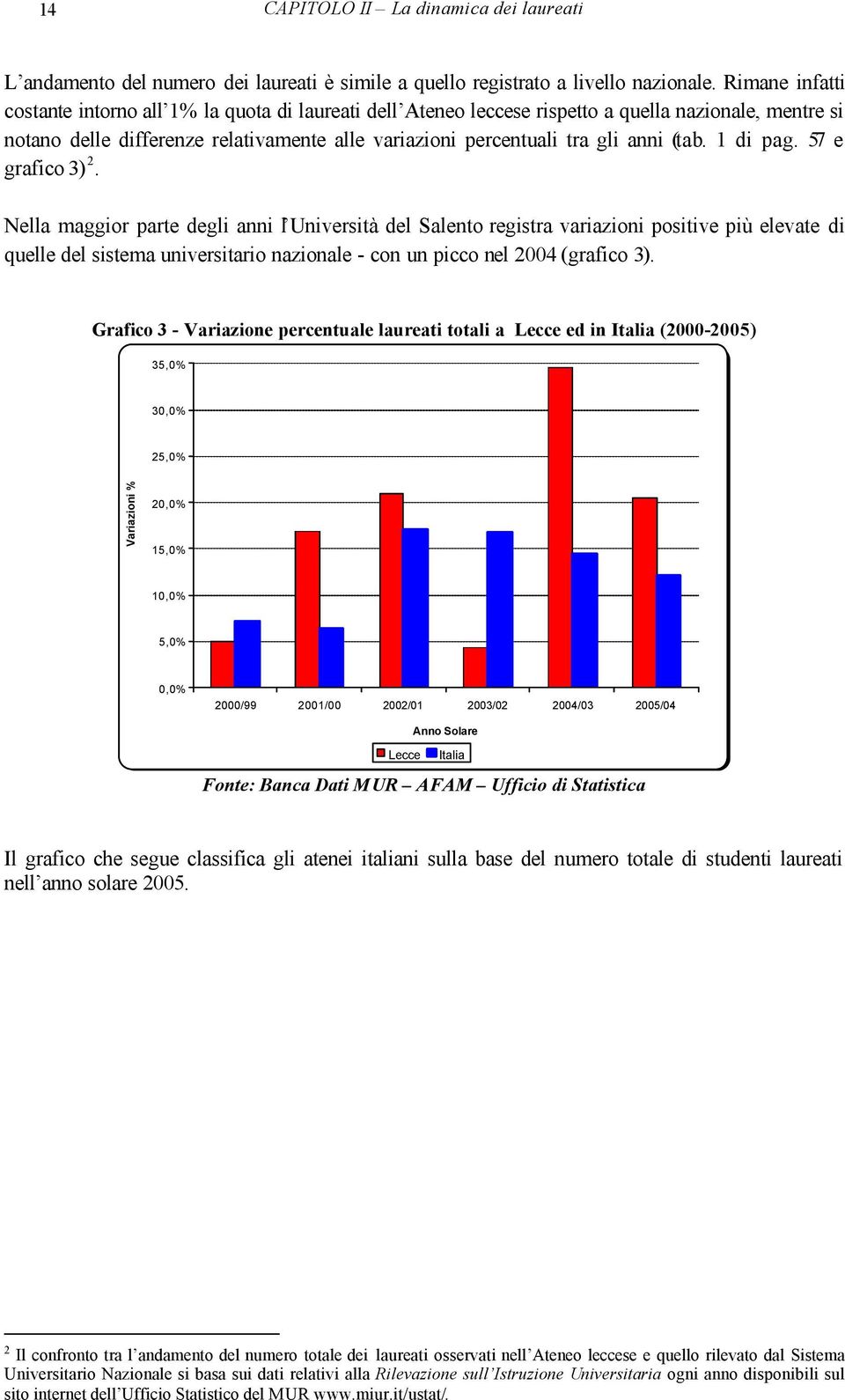 (tab. 1 di pag. 57 e grafico 3) 2.