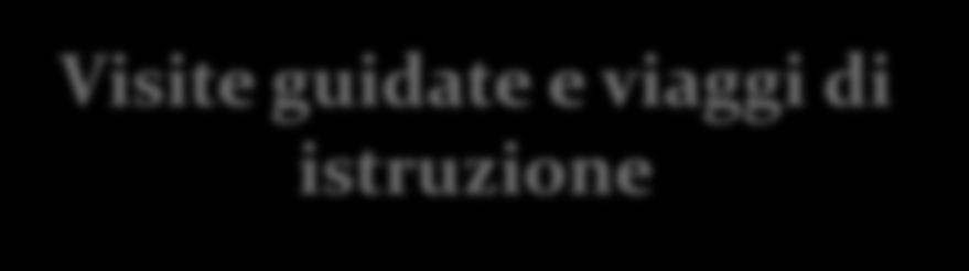 Visite guidate e viaggi di istruzione Sicurezza Le visite guidate, più brevi, mirano alla conoscenza di aspetti storici, artistici,