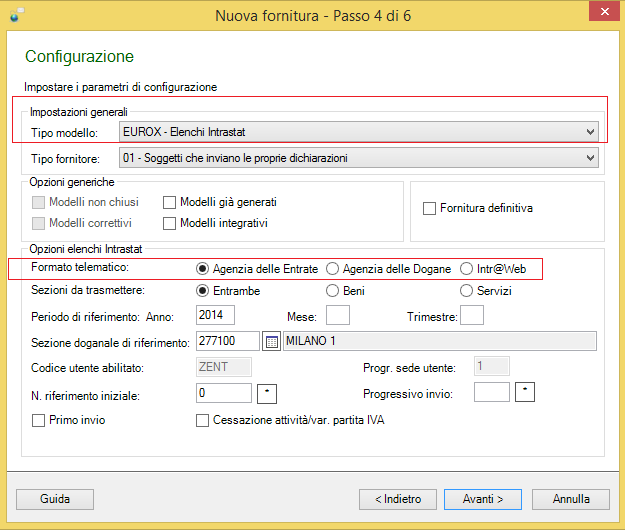 Agenzia delle Entrate: selezionare questa opzione per generare il file da trasmettere telematicamente all'agenzia delle Entrate mediante i servizi telematici di Entratel o Fisconline Agenzia delle