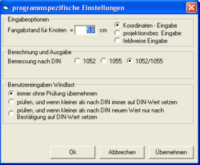 Impostazioni specifiche al programma Nella voce di menu >>Opzioni >> Impostazioni - D12 TETTO GENERICO A CONTRO- CATENA è possibile eseguire impostazioni specifiche al programma.