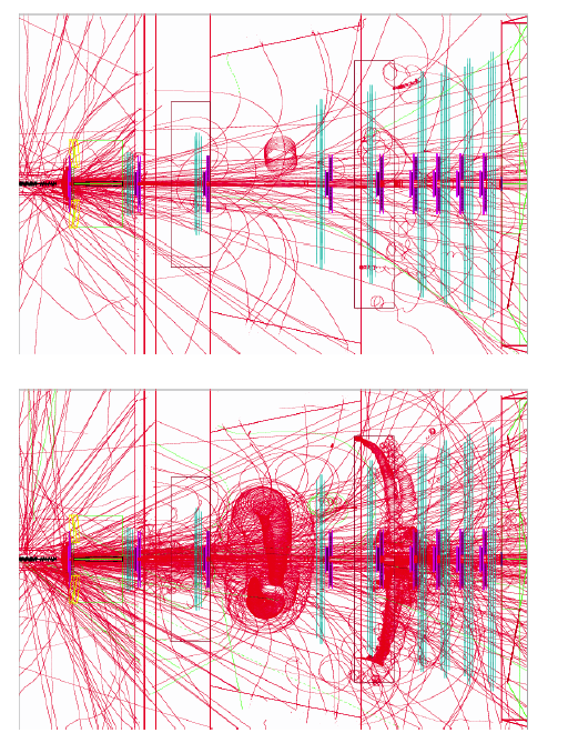1.4 L esperimento LHCb 19 Figura 1.6: Event display della simulazione B.