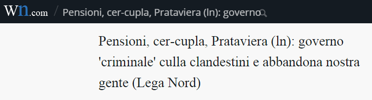 ROMA, 24 SET - "È politicamente criminale dare 1.200 euro al mese ai clandestini e lasciare che un pensionato su due viva in semipovertà".