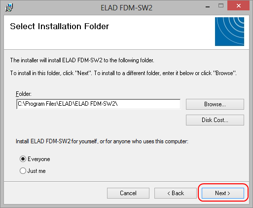 Cliccare su Next per iniziare l installazione del software FDM-SW2 Scegliere la cartella di installazione e