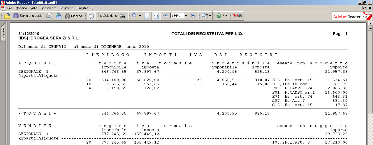 Per evidenziare le esenzioni iva da inserire nella tabella esclusioni spesometro, e consigliabile effettuare la seguente stampa ed eventualmente inviarla al Commercialista per farsi aiutare su quali