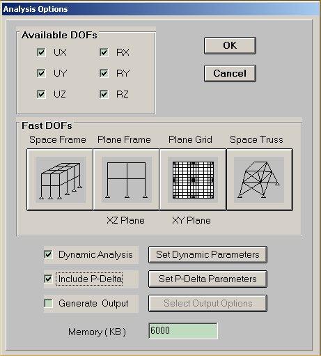 Tipo di Analisi Definizione del tipo modello di calcolo: telaio bidimensionale; telaio tridimensionale; graticcio piano; trave reticolare