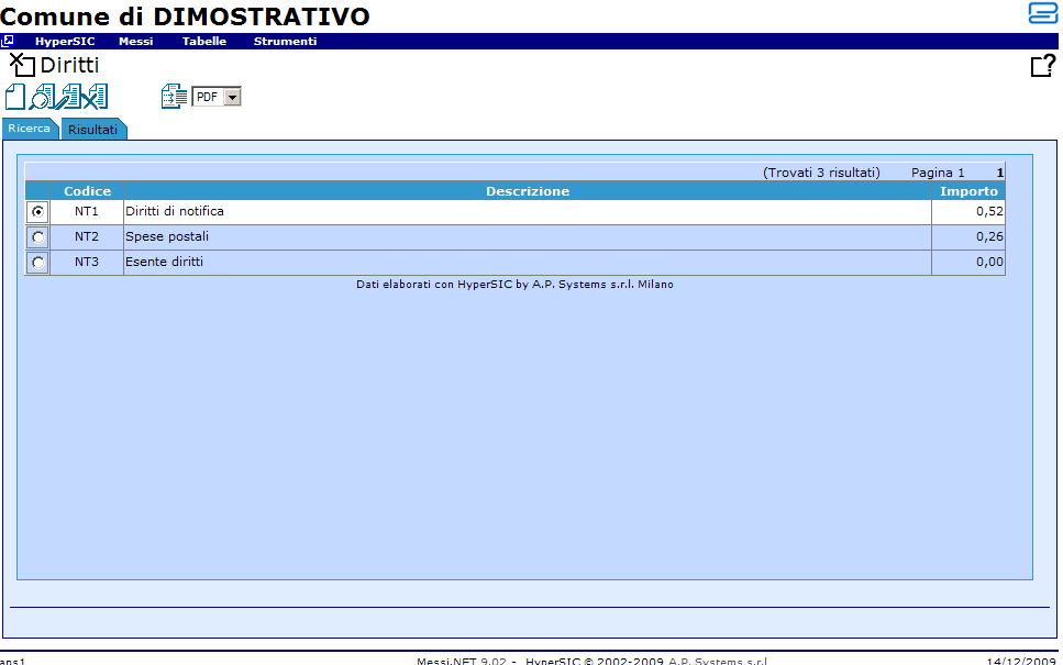 2.1.2 Diritti E una scheda di tipo semplice che permette di gestire l elenco dei diritti che possono essere