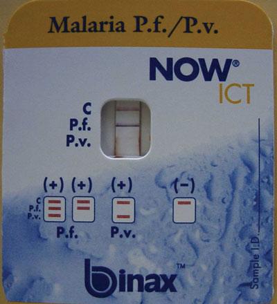 Now ICT Malaria test (Binax)