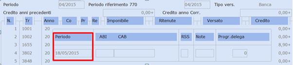 La procedura di travaso dei quadri ST/SV Mod.770, preleva i dati dalle Gestione Fiscale Gestione Quadro Versamenti.