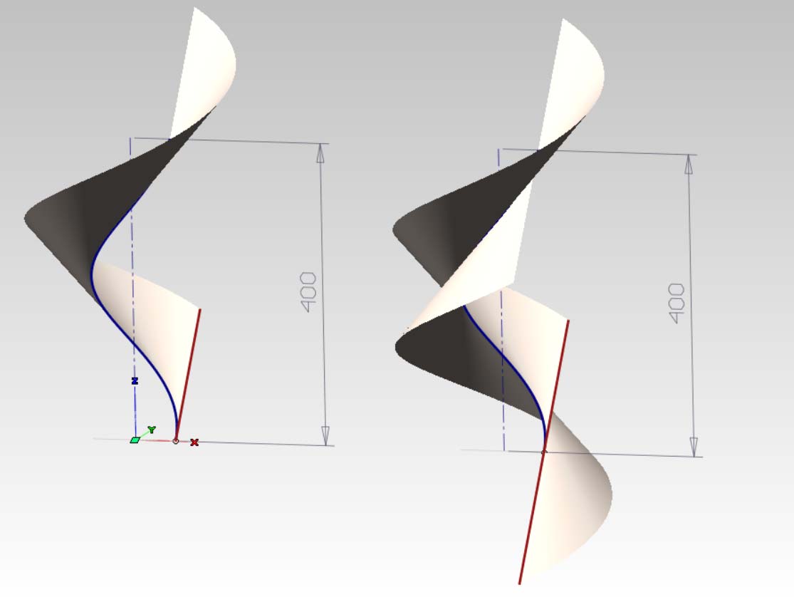 Gli elicoidi rigati: la vite a filetto triangolare; la vite a filetto rettangolare; l'elicoide sviluppabile Concetti essenziali: 1. Gli elicoidi rigati sono generati da una retta.