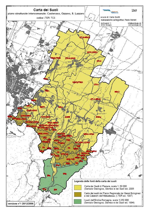 dell Abbadessa, realizzata da I.TER nel 1997, con livello informativo paragonabile alla scala 1:100.000 circa; - Carta regionale dei suoli in scala 1:250.000 (ed.