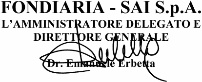 30 13. Reclami Eventuali reclami riguardanti il rapporto contrattuale devono essere inoltrati per iscritto a: Società: Fondiaria-Sai S.p.A.