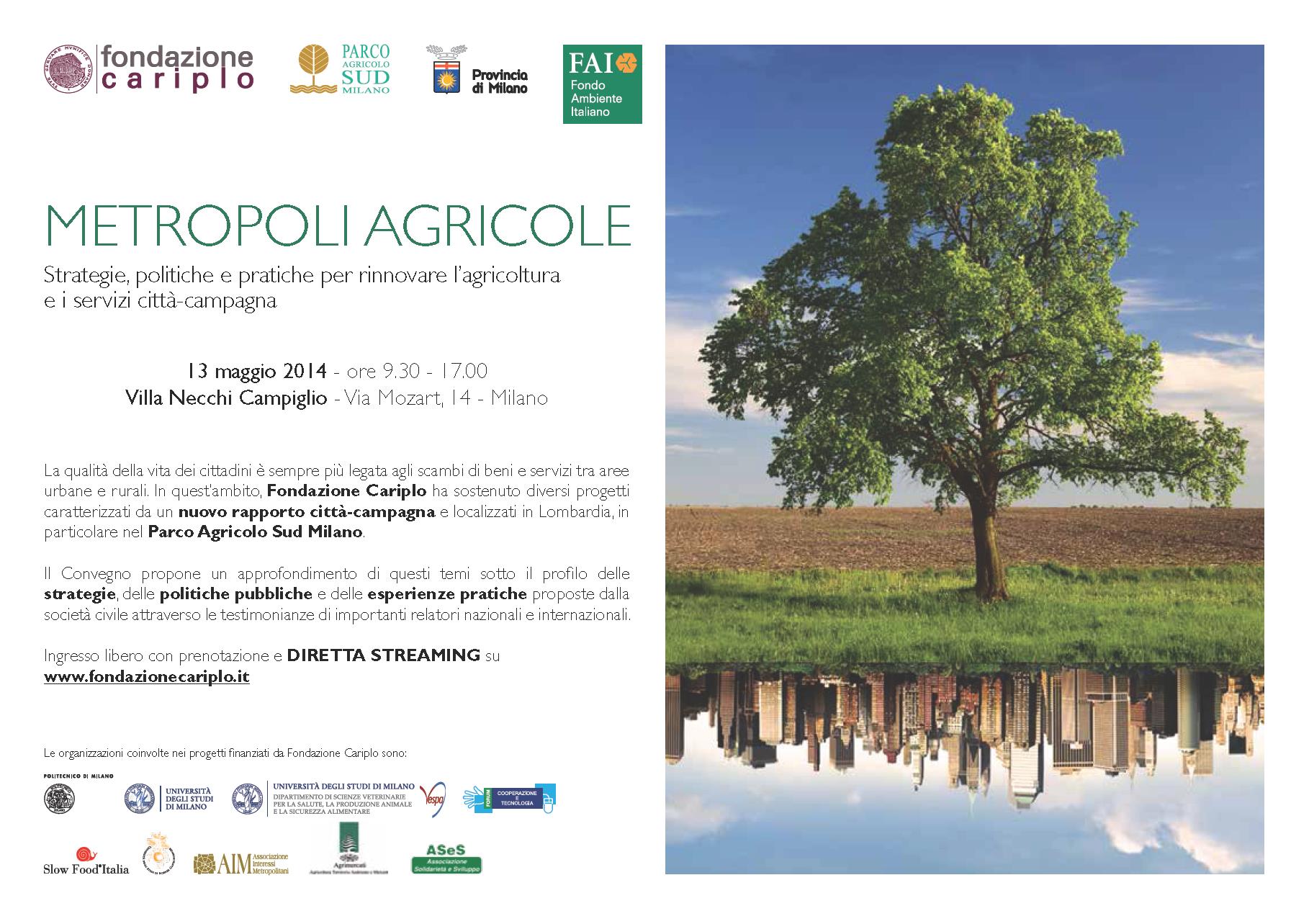Ricostruzione del rapporto tra città e campagna a Milano 13 maggio 2014 Davide Biolghini e Marisa Cengarle Forum Cooperazione e