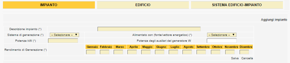 Inserimento manuale DATI AGGIUNTIVI Occupazione edificio 10/18 DATI RELATIVI ALLE MODALITÀ DI OCCUPAZIONE E DI UTILIZZO DELL EDIFICIO In questa sezione vengono richieste sia le caratteristiche