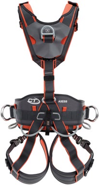 WORK IN SUSPENSION HARNESSES IMBRACATURE DA LAVORO IN SOSPENSIONE AXESS QR New comfortable and ergonomic harness with 5 attachment points, specifically developed for positioning and suspended work.