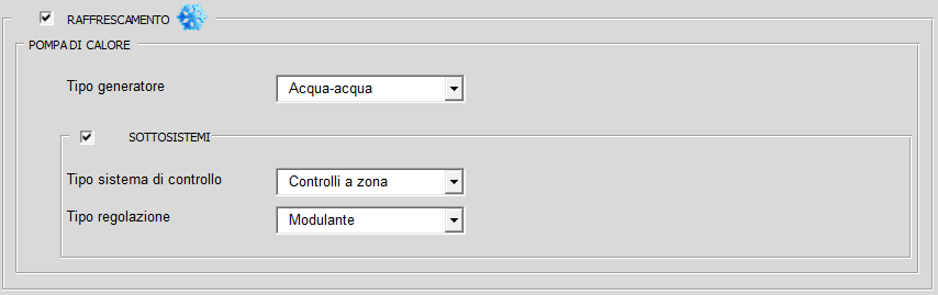 Queste informazioni sono necessarie per determinare il rendimento dei singoli sistemi e dell impianto in generale. Figura 19. Impianti: Riquadro 4 Impianto di Raffrescamento 5.
