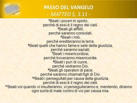 Letture: Sofonia 2, 3; 3, 12-13 Salmo 146 (145) 1 Corinzi 1, 26-31 Vangelo: Matteo 5, 1-12 1 Roma, 29/01/2017 EUCARISTIA IV DOMENICA DEL TEMPO ORDINARIO Anno A OMELIA Lode! Lode! Lode! Amen! Alleluia!