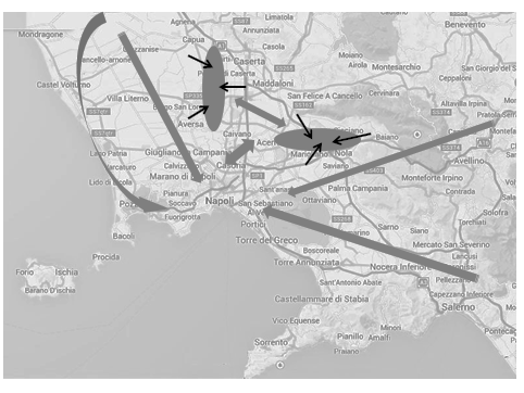Demografia, economia e mobilità nell area napoletana: I flussi osservati 1 2 4 2 3 5 1 1 1. Napoli è il Polo principale a livello regionale 2.