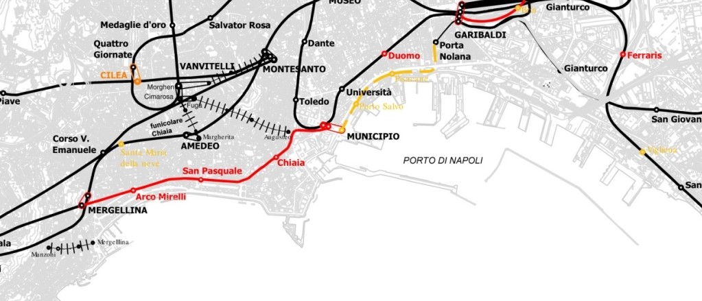 Incrementare l uso del trasporto collettivo: Linea M1 Interventi inseriti nel Patto per Napoli Gli interventi sulla linea metropolitana M1 consistono in: Piscinola ampliamento del deposito di