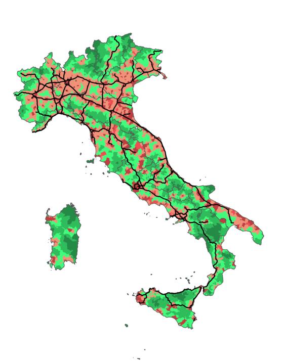 Italia Classificazione del territorio Classi Aree interne Poli di attrazione