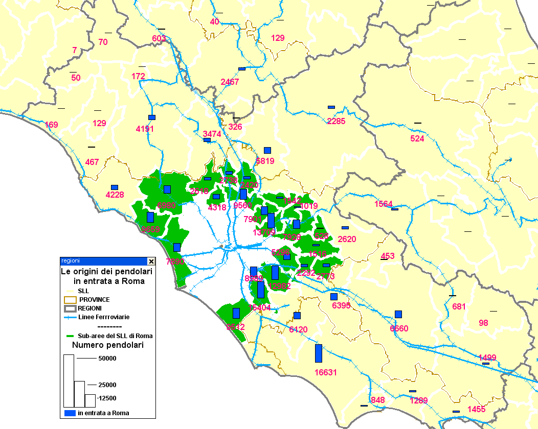 Ritorno alla città per motivi di studio e lavoro Pendolari in entrata a Origini Roma Latina 16.631 Castelli 15.404 Guidonia 13.709 Frascati 12.982 Cerveteri- Ladispoli 9.659 Monterotondo 9.